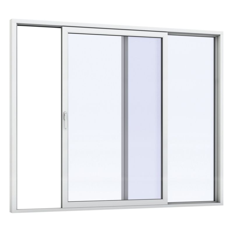 Posuvné okno z PVC s pevným trojsklom, 2700 x 2300 mm, biele