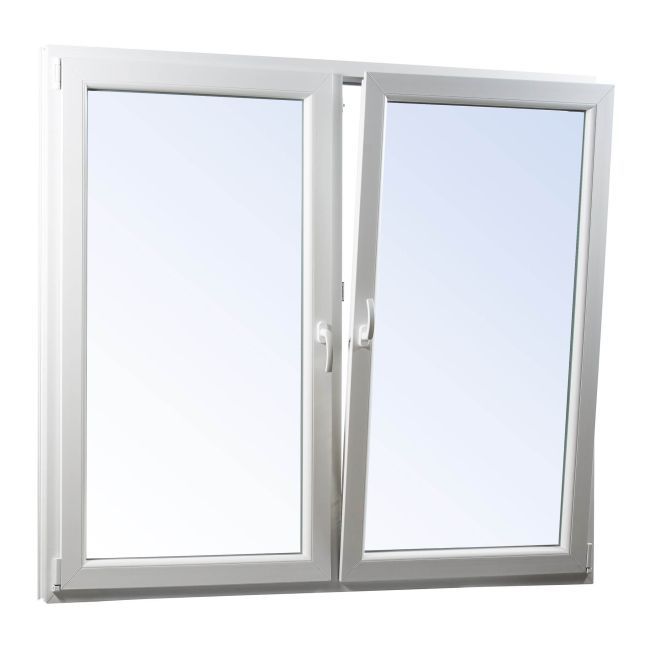 PVC otočno-sklopné okno, dvojité zasklenie, 1465 x 1135 mm, symetrické, antracit