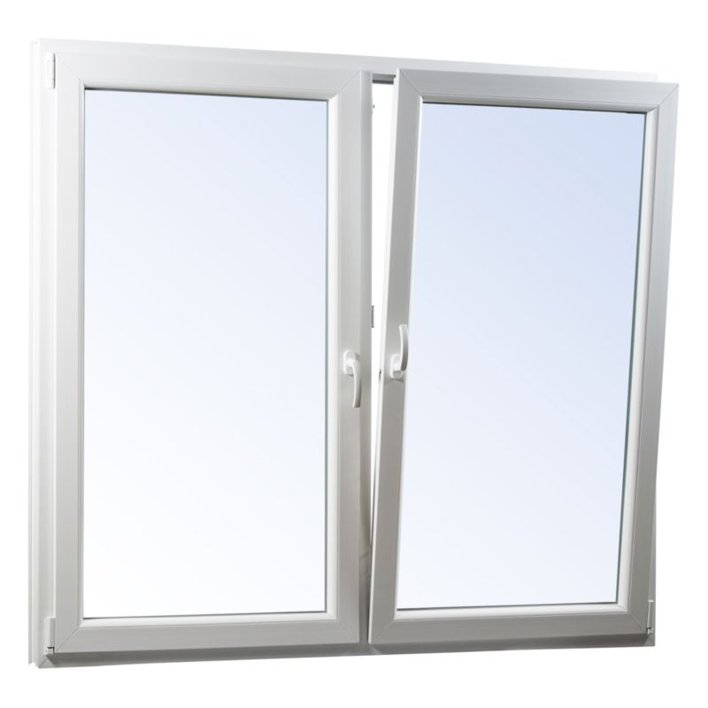 PVC otočno-sklopné okno, trojsklo, 1165 x 1435 mm, symetrické biele/antracitové