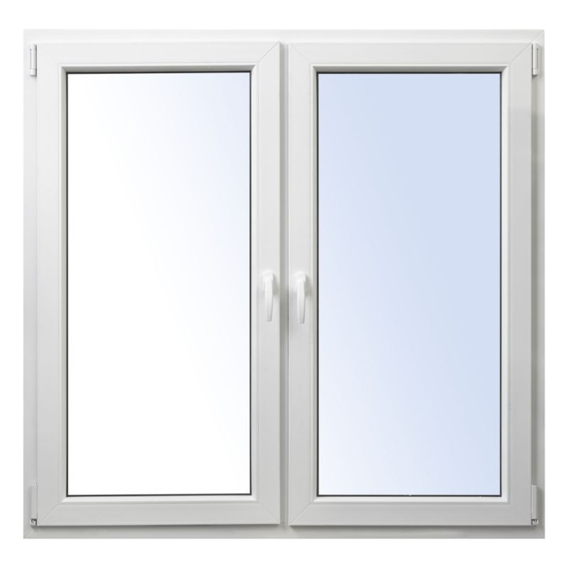 PVC otočno-sklopné okno, trojsklo, 1165 x 1435 mm, symetrické biele/antracitové