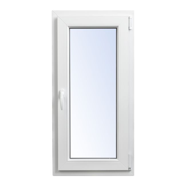 PVC sklopno-otočné okno, dvojsklo, 565 x 1135 mm, pravé, biele