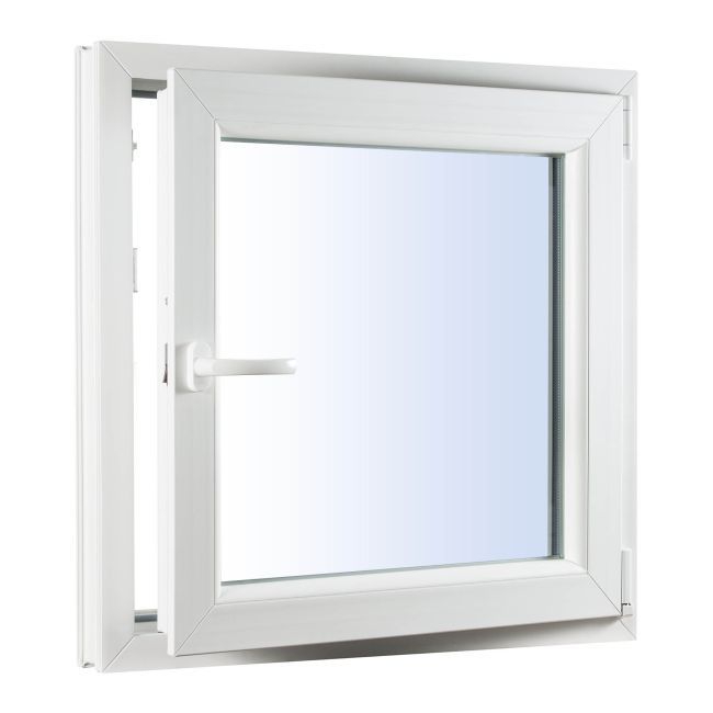 PVC sklopno-otočné okno, trojsklo, 1065 x 1035 mm, pravé, biele