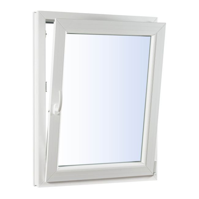 PVC sklopno-otočné okno, trojsklo, 565 x 535 mm, pravé, antracit
