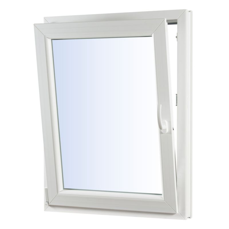 PVC výklopné okno, trojsklo, 865 x 1435 mm, ľavé, biela/antracitová