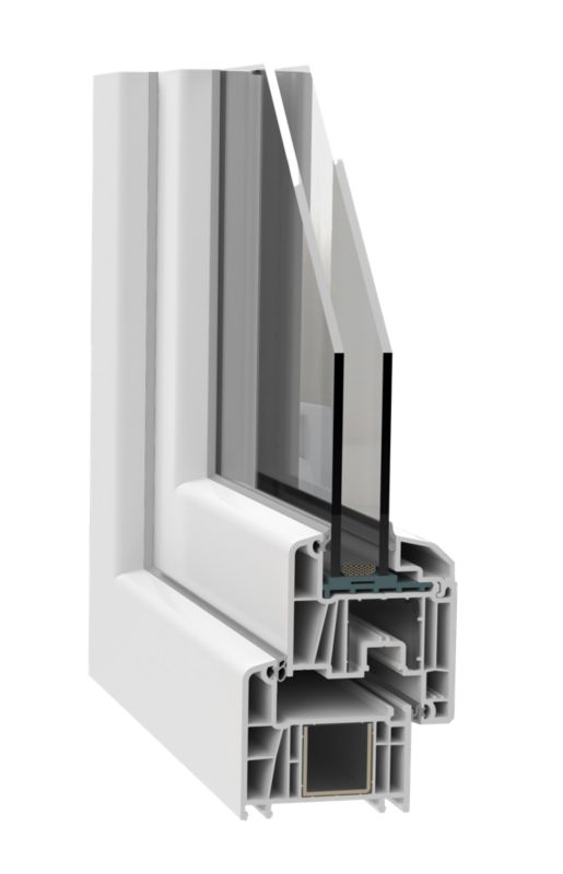 PVC otočno-sklopné okno, dvojité zasklenie, 1465 x 1435 mm, symetrické, biele