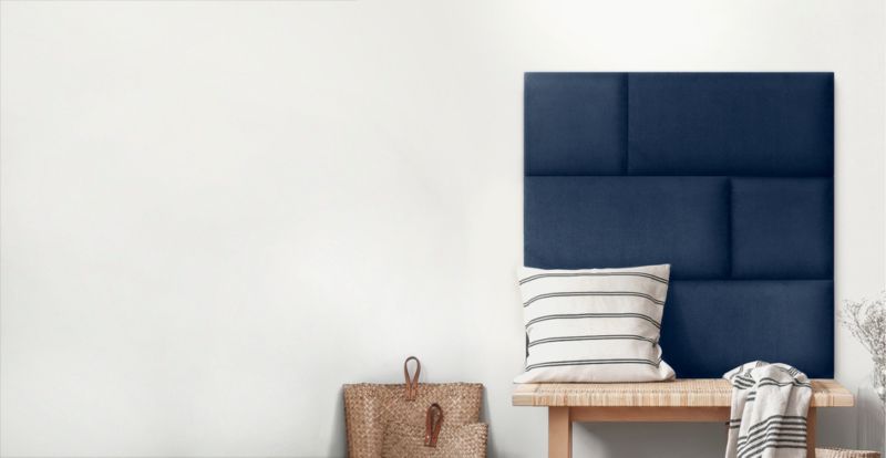 Stegu Mollis čalúnený nástenný panel, štvorcový, 30 x 30 cm, tmavomodrý