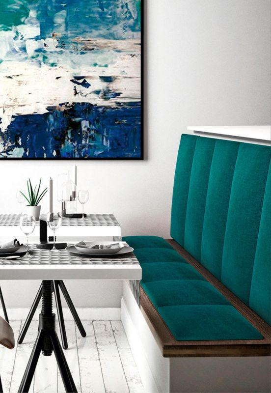 Stegu Mollis čalúnený nástenný panel, štvorcový, 30 x 30 cm, tyrkysová