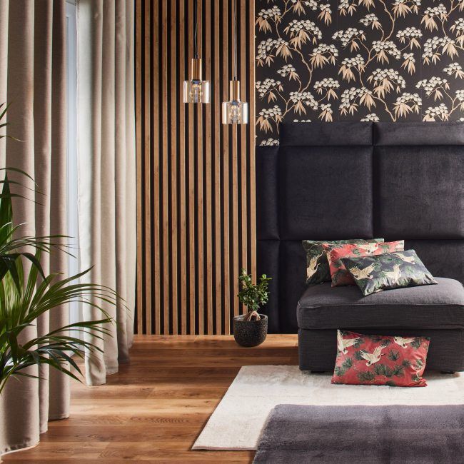 Stegu Mollis čalúnený nástenný panel, štvorcový, 60 x 60 cm, čierny