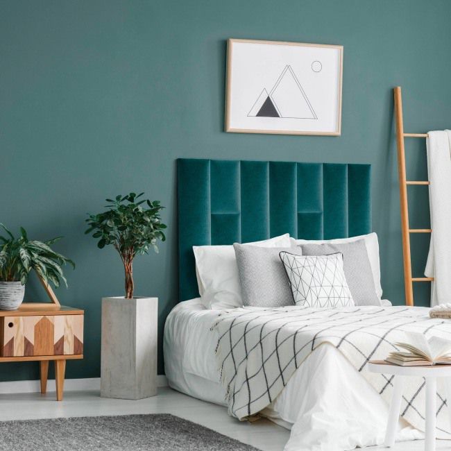 Stegu Mollis čalúnený stenový panel, obdĺžnikový, 60 x 15 cm, tyrkysový