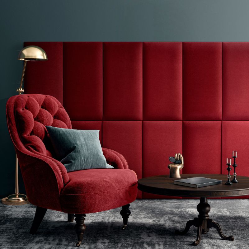 Stegu Mollis čalúnený stenový panel, obdĺžnikový, 60 x 30 cm, červený