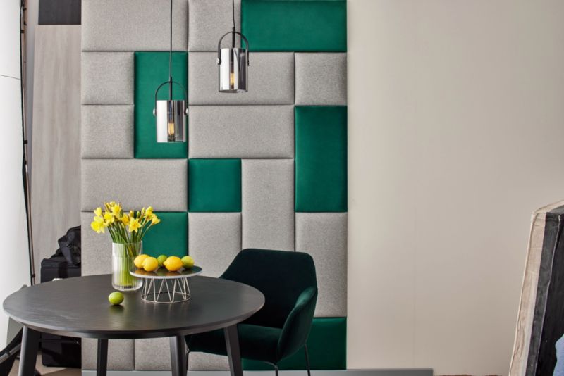 Stegu Mollis čalúnený stenový panel, obdĺžnikový, 60 x 30 cm, zelený