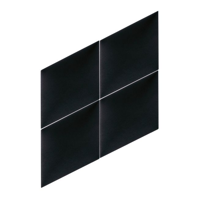 Čalúnený stenový panel Stegu Mollis rovnobežník 15 x 30 cm čierny P