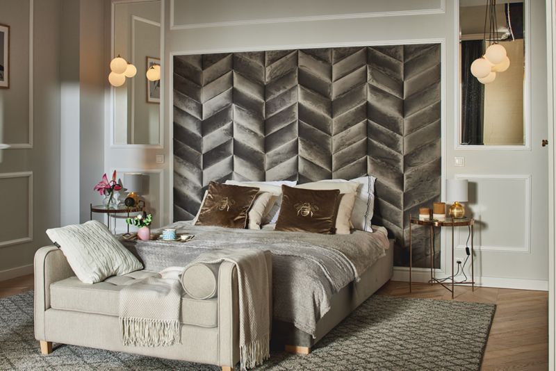 Stegu Mollis čalúnený stenový panel rovnobežník 15 x 30 cm sivý L