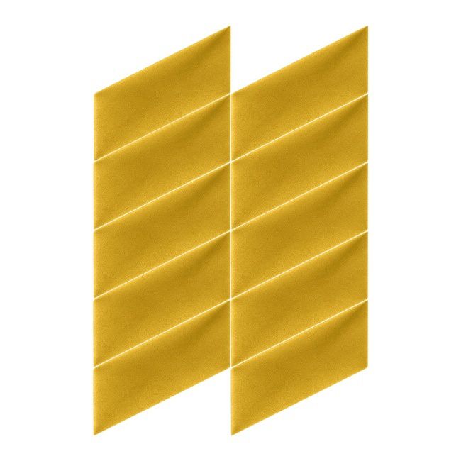 Čalúnený stenový panel Stegu Mollis rovnobežník 15 x 30 cm žltý L