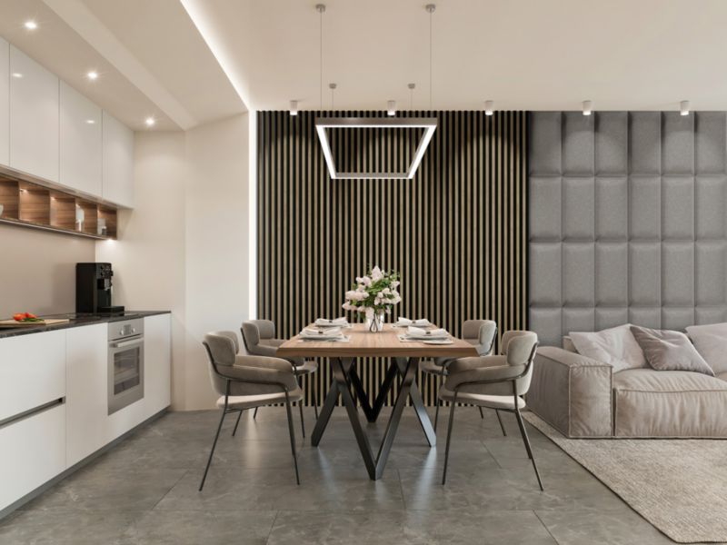 Čalúnený stenový panel Stegu Mollis SV88 obdĺžnik 60 x 30 cm sivý