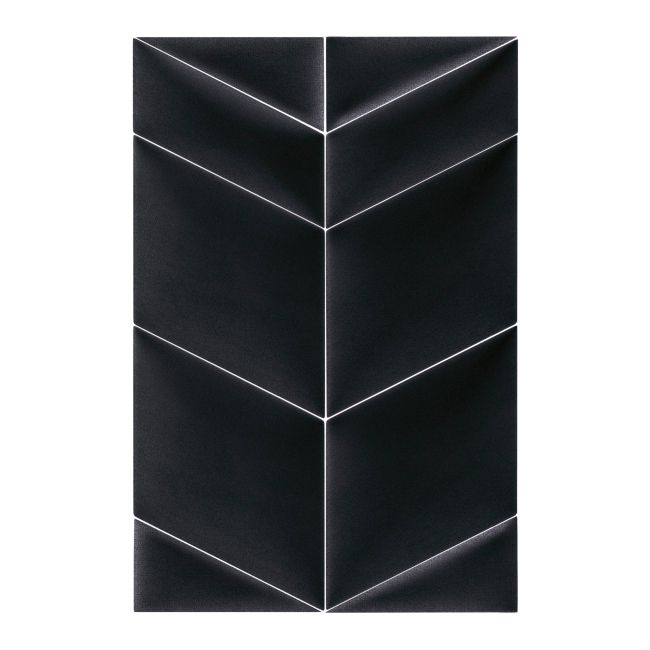 Čalúnený nástenný panel Stegu Mollis trojuholníky 15 x 30 cm čierny L 2 ks.