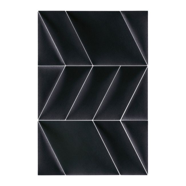 Čalúnený nástenný panel Stegu Mollis trojuholníky 15 x 30 cm čierny L 2 ks.