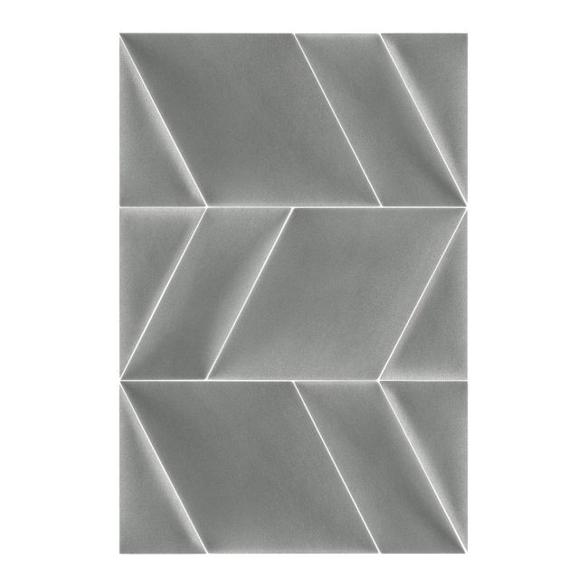 Čalúnený nástenný panel Stegu Mollis trojuholníky 15 x 30 cm šedý P 2 ks.