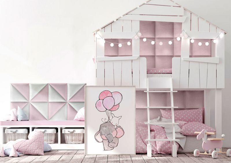 Čalúnený nástenný panel Stegu Mollis trojuholníky 30 x 30 cm levanduľa 2 ks.