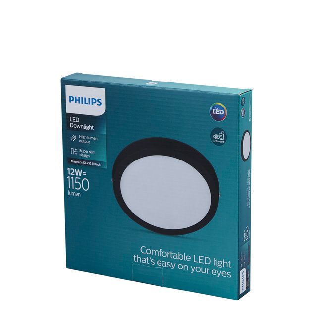 Okrúhle stropné svietidlo Philips Magneos 12 W 2700 K čierne