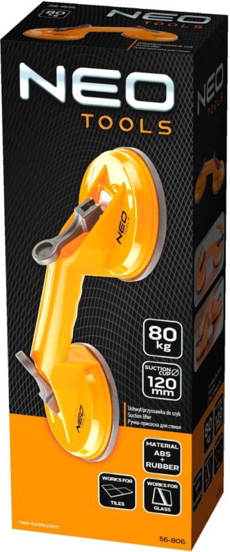 Neo dvojitá sklenená prísavka, 80 kg