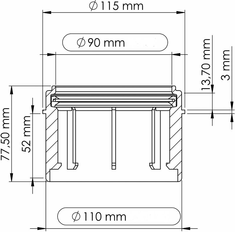 Redukcia odtoku toalety Tycner 90 / 110 mm