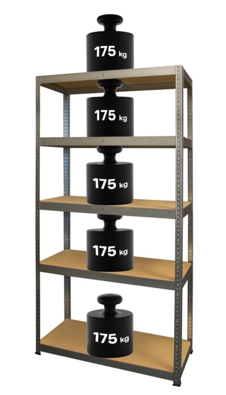 Metalkas kovový regál 179 x 80 x 35 cm RZP 5 políc 175 kg