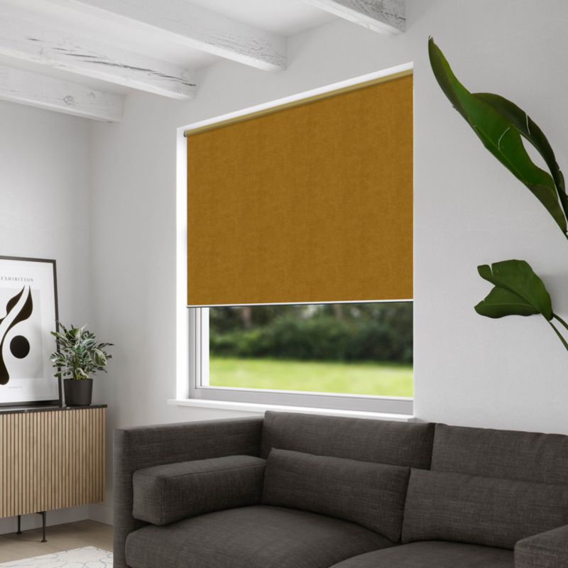 Zamatová roleta 42 x 180 cm žltá okrová