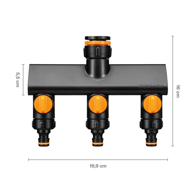 Fiskars Comfort on/off 3-cestný rozdeľovač