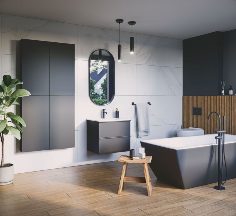 Roca Style kúpeľňový stĺpik 41,6 x 170 x 14,6 cm matná čierna