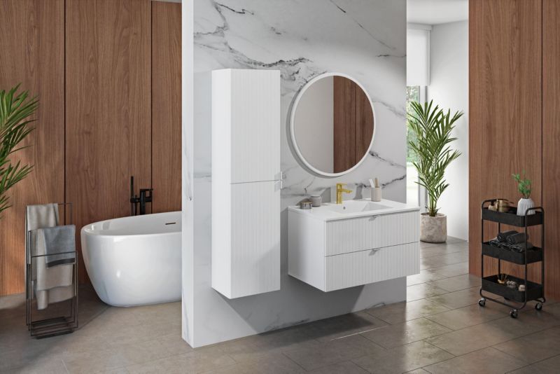 Stĺpik vysoký Mirano Listrado, 30 cm, biely