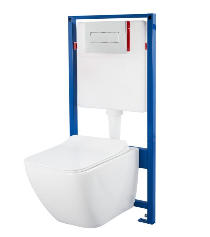 Ravak Metrický skrytý rám, chrómové tlačidlo