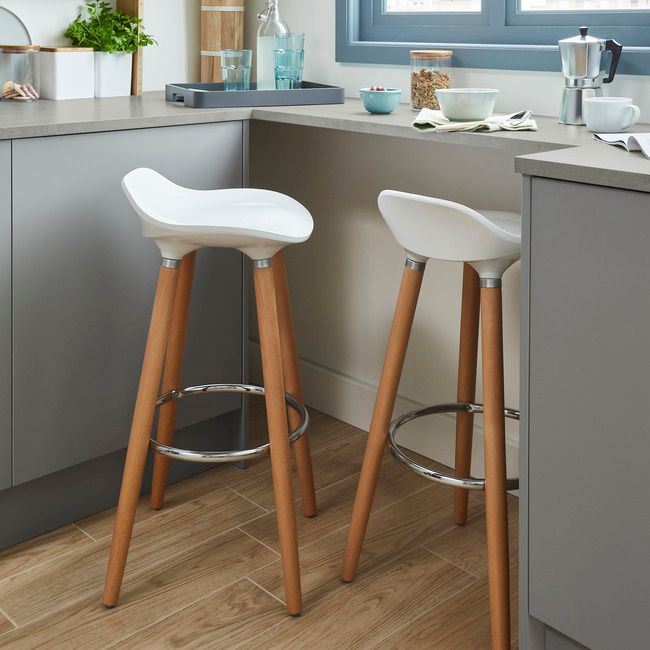 Barová stolička Cooke&Lewis Shira, biela