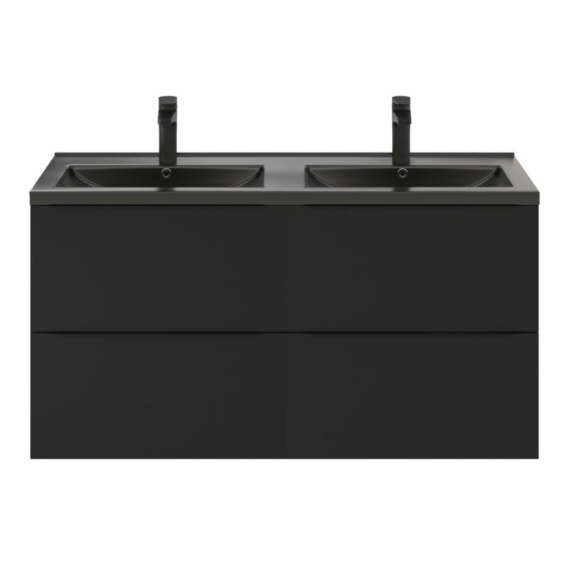 Imandra skrinka pod umývadlo, 120 cm, čierna matná