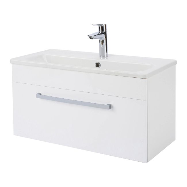 Závesná skrinka pod umývadlo Linerro, 80 cm, biela