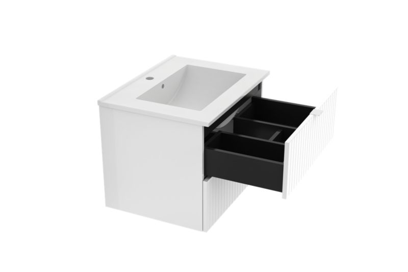 Mirano Listrado závesná skrinka pod umývadlo, 60 cm, biela