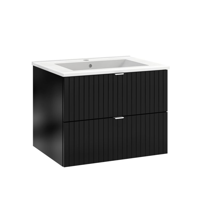 Mirano Listrado závesná skrinka pod umývadlo, 60 cm, čierna