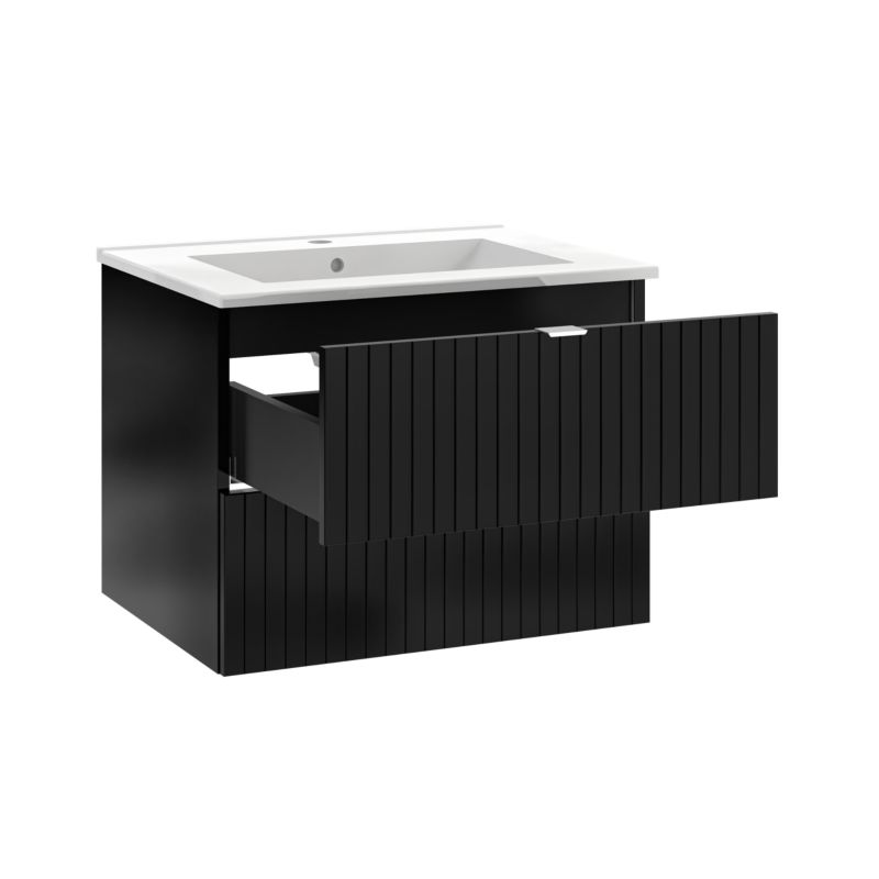 Mirano Listrado závesná skrinka pod umývadlo, 60 cm, čierna