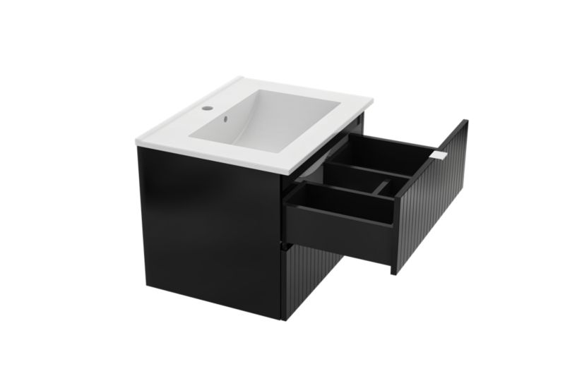 Mirano Listrado závesná skrinka pod umývadlo, 60 cm, čierna