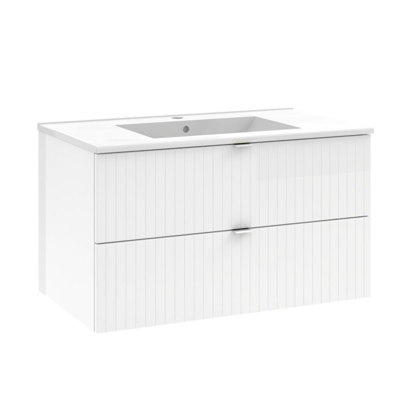 Mirano Listrado závesná skrinka pod umývadlo, 80 cm, biela
