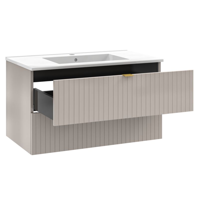 Mirano Listrado závesná skrinka pod umývadlo, 80 cm kašmír