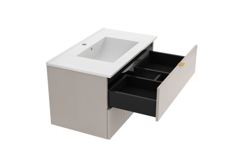 Mirano Listrado závesná skrinka pod umývadlo, 80 cm kašmír