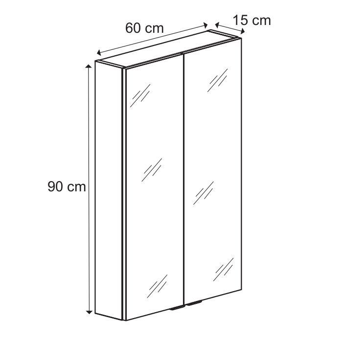Imandra závesná skrinka 60 x 90 x 15 cm tmavomodrá matná