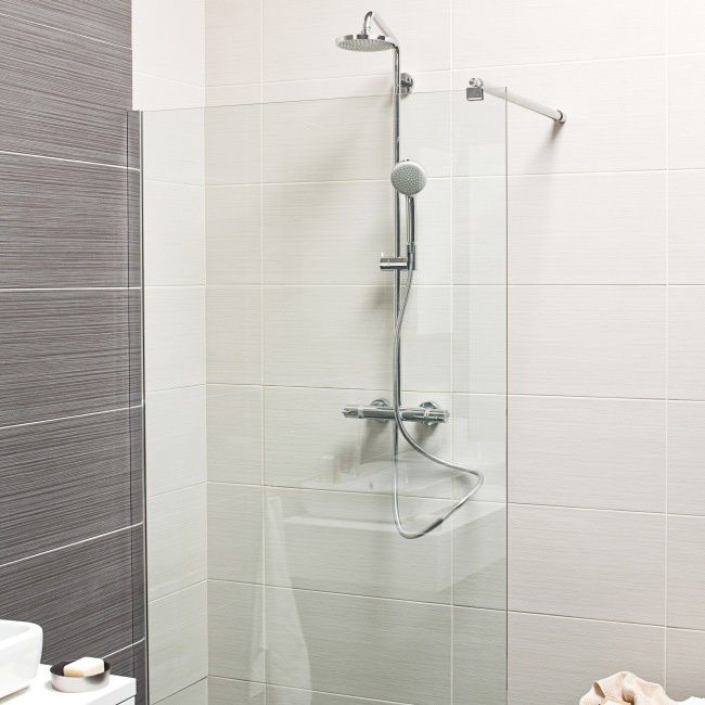 Cooke&Lewis Walk-In London okrúhla teleskopická násada 70-120 cm, chróm