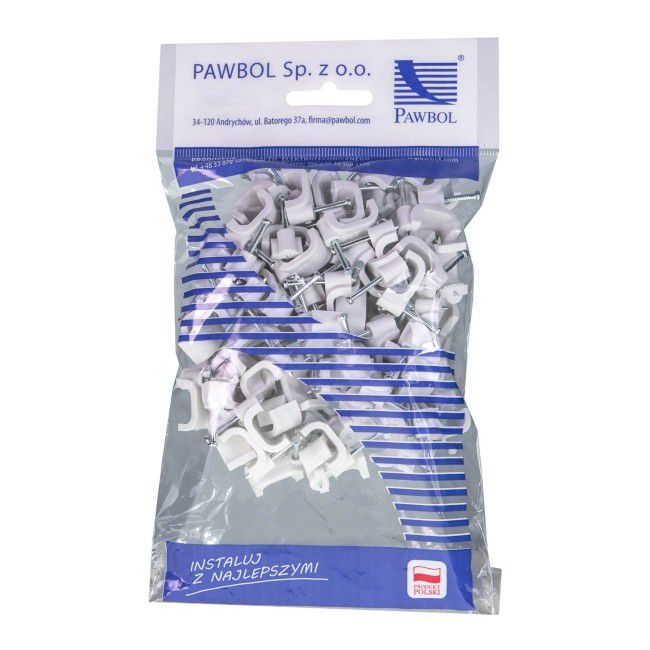 Eglotech držiaky plochých káblov 3 x 2,5 mm biele 100 ks.