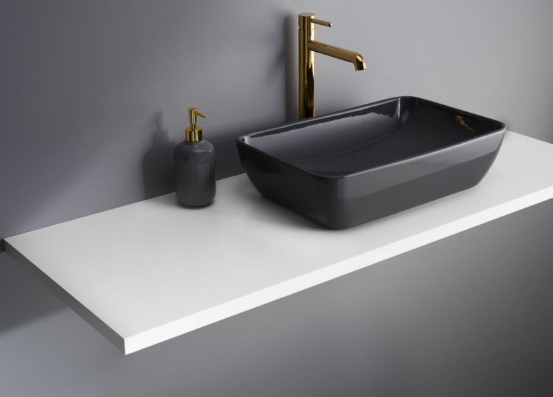 Ravak Ceramik Slim R umývadlo na dosku 50 cm, čierne