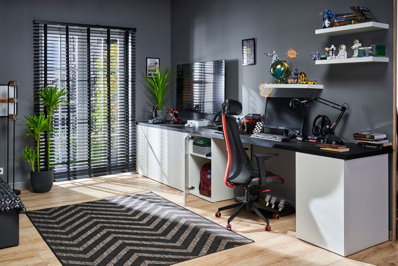 Drevená žalúzia 180 x 220 cm, čierna, 50 mm