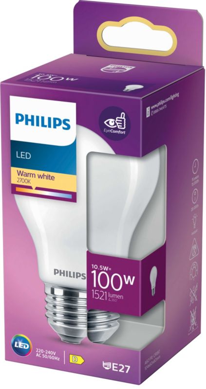 Sklenená LED žiarovka Philips A60 E27 1521 lm 2700 K