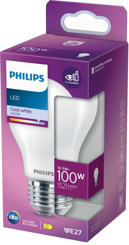 Sklenená LED žiarovka Philips A60 E27 1521 lm 4000 K