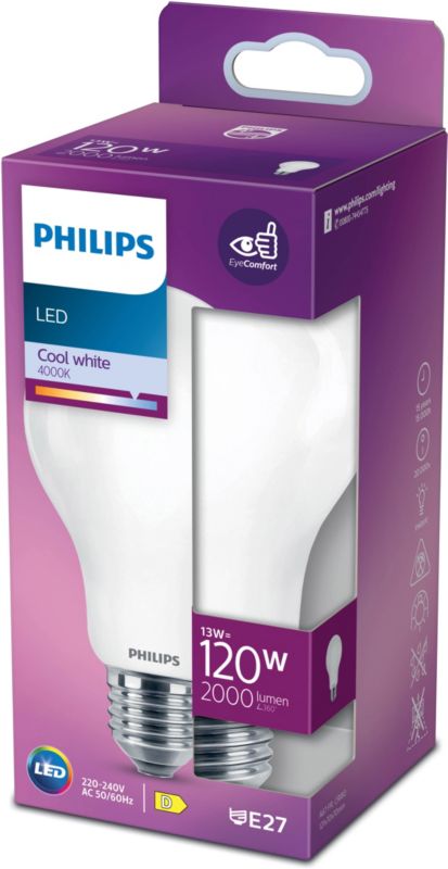 Sklenená LED žiarovka Philips A67 E27 2000 lm 4000 K